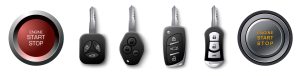 Car remote engine start key or button vector